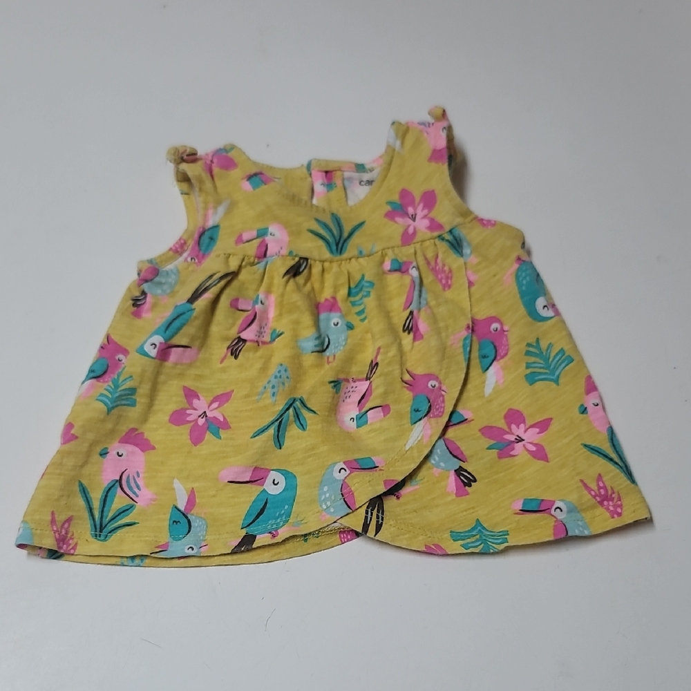 Carter's Vibrant Yellow Tank with Tropical Print 💛
